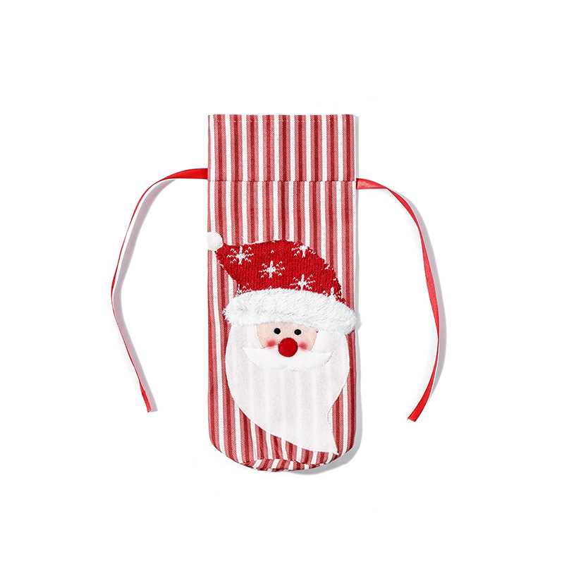 Kerst Wijnfles Hoezen Set Xmas Nieuwjaar Eettafel Decor Feest Feestelijke Sfeer Decoratie Voor Thuis Ornamenten 2024: Licht Geel