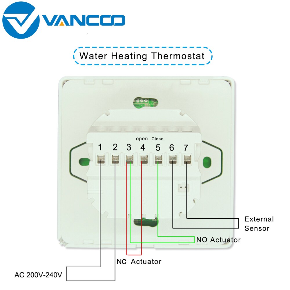 Vancoo Water Heating Thermostat 220V Temperature Controller Warm Floor Heating Digital Display Screen Thermoregulator