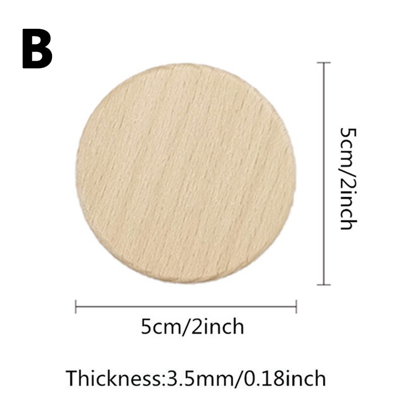 10 kpl tee itse pyöreä puulastu pyöreä kiekko keskeneräinen puu ympyrä puupalat puiset leikkaukset koristeet askartelutarvikkeisiin koristelu: B