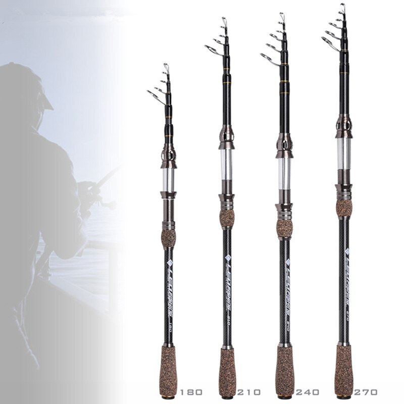 1.8M 2.1M 2.4M 2.7M Fishing Rod Carbon Fold Spinning Sea River Lake Stainless Steel Fishing Rod Fish Tools