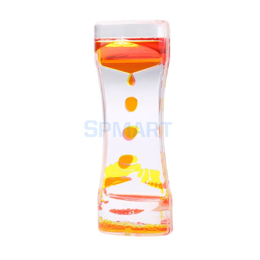 Kleur Mengen Vloeibare Motion Timer Zintuiglijke Fidget Stress Relief Speelgoed Kinderen Zintuiglijke Onderwijs Tijd Out Tool Vrienden: Orange Yellow