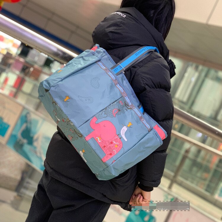Fiore stampato Pieghevole Borsa Da Viaggio impermeabile Dei Bagagli del Duffle Sacchetto di Casual Borsoni Grande Week-End Viaggio Turistico Borsa: Beige