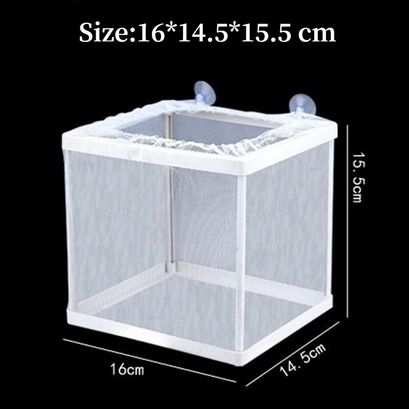1 Pc Aquarium Fish Breeding Breeder Box Baby Fish Hatchery Isolation Net Fish Tank Incubator Box Hanging Aquarium Accessories: 16x14.5x15.5cm