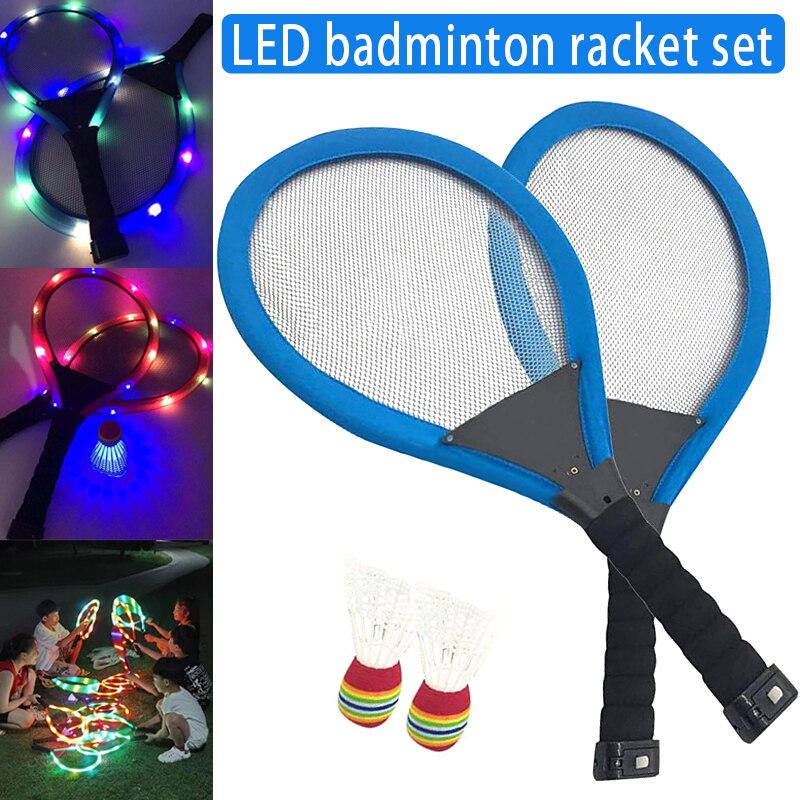 Nieuw Familie Entertainment Outdoor Nachtlampje Training Led Badminton Racket Sets Sport