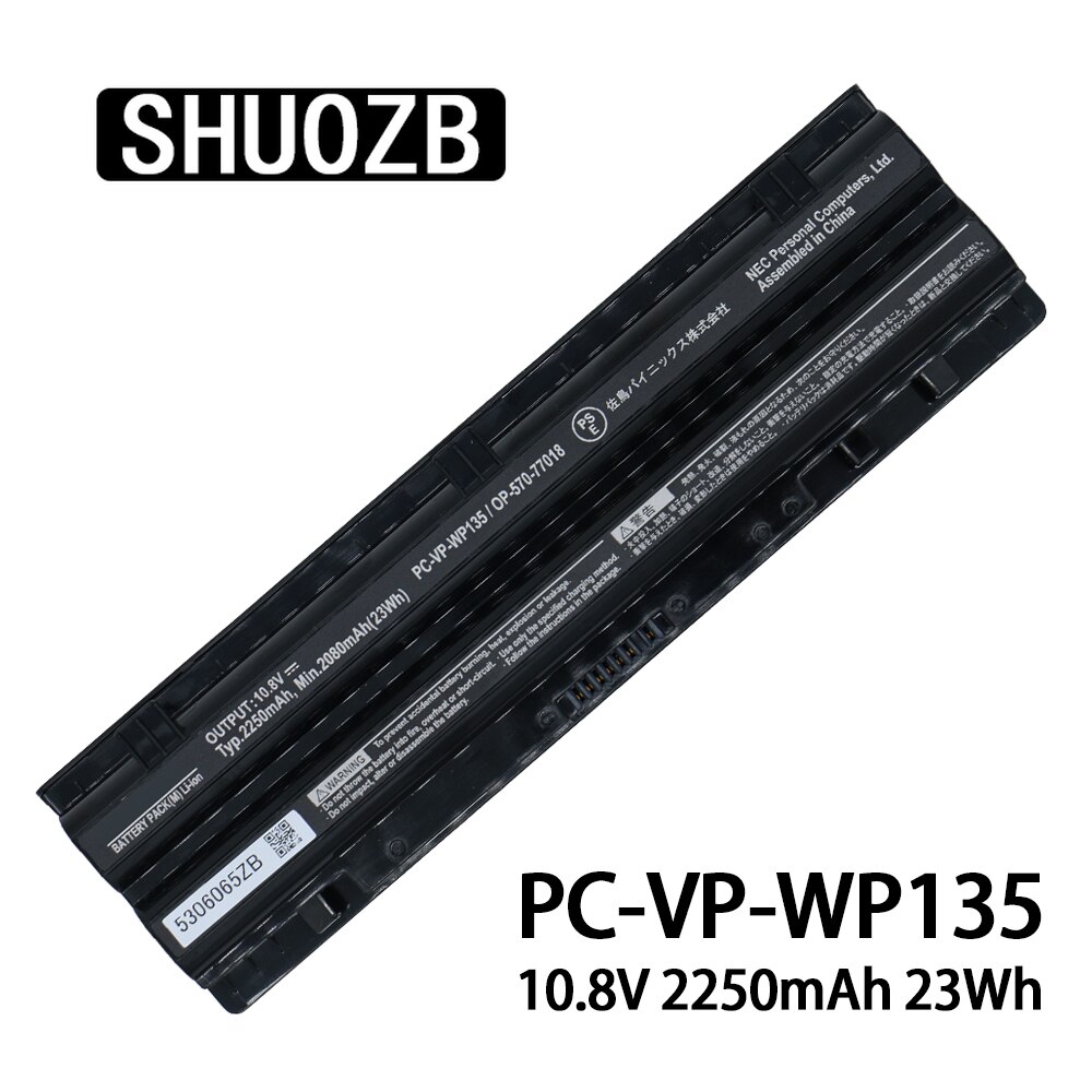 Shuozb PC-VP-WP135 OP-570-77018 Laptop Batterij Voor Nec PC-VP-WP134 OP-570-77019 2Z00119ZA 10.8V 23Wh 2250Mah