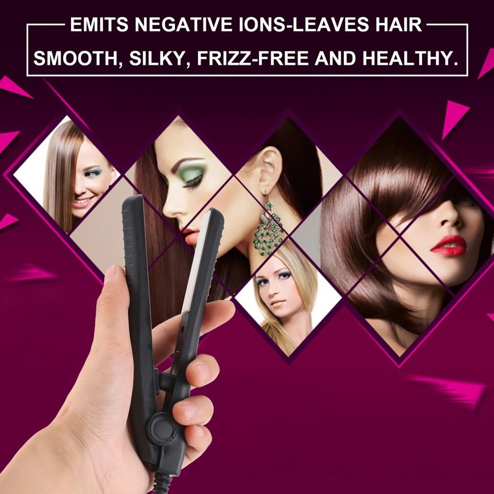 Portable Hair Perming Hair Styling Appliance Hair Crimper Mini Electric Splint Flat Iron Ceramic Hair Curler &amp; Straightener