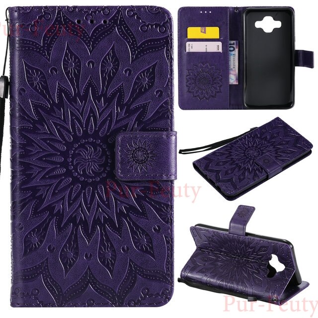 Coque pour samsung galaxy  j7 neo  j701 j701f/ ds  j701mt coque flip cover 3d peinture portefeuille pour sm -j701f/ ds sm -j701mt sm -j701m: Étui violet