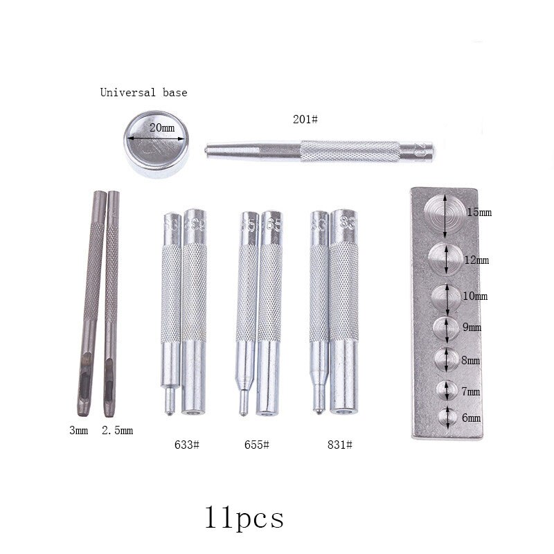 Meetee 1set Snap Buttons Fastener Press Tool Kit DIY Manual Leather Craft Bag Button Buckle Installation Accessories AP2241: AllSizeBase-1Set