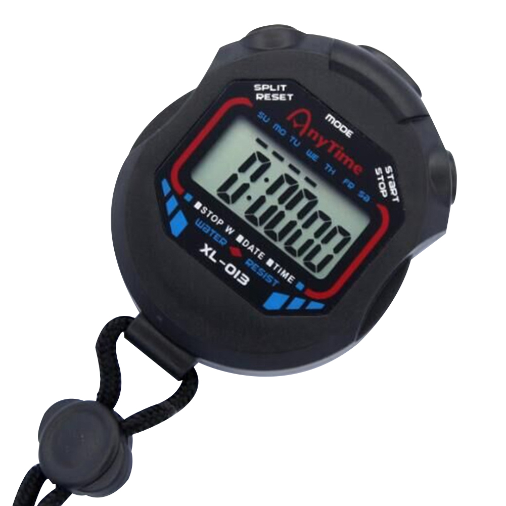 Classic Waterproof Digital Handheld LCD Handheld Sports Stopwatch Timer Stop Watch with String