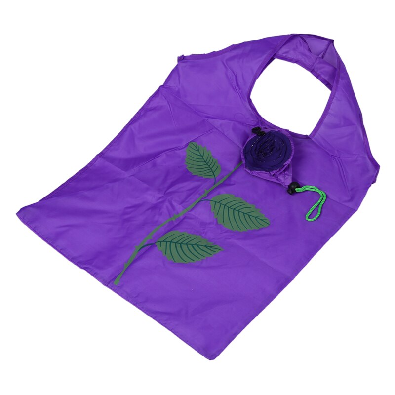 Foldable Purple Rose Shaped Recycling Bag for Shopping