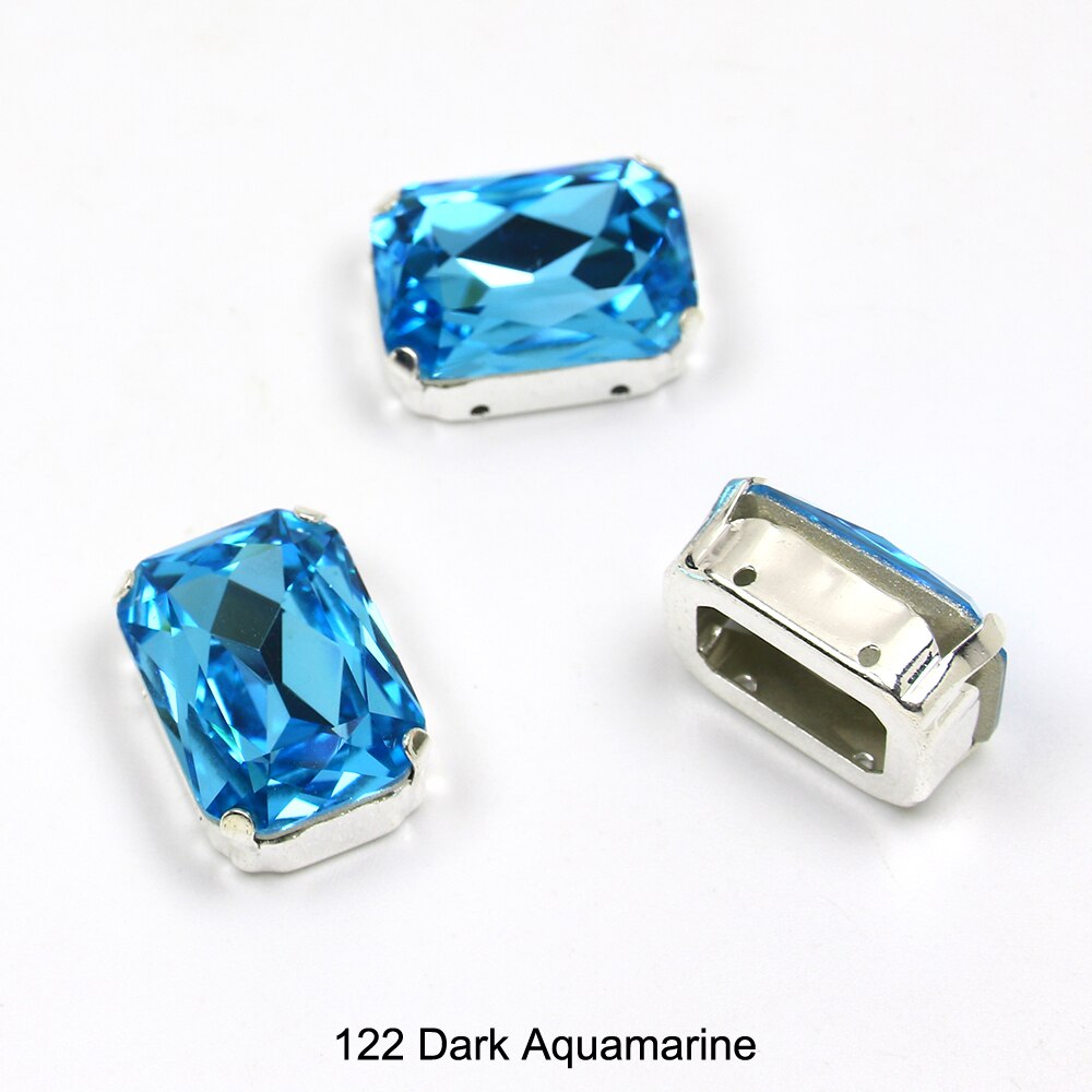 13*18mm 30 rechthoekige kristal naai-op losse platte strass steentjes met klauw naai-strass steentjes voor handwerkkleding: 122