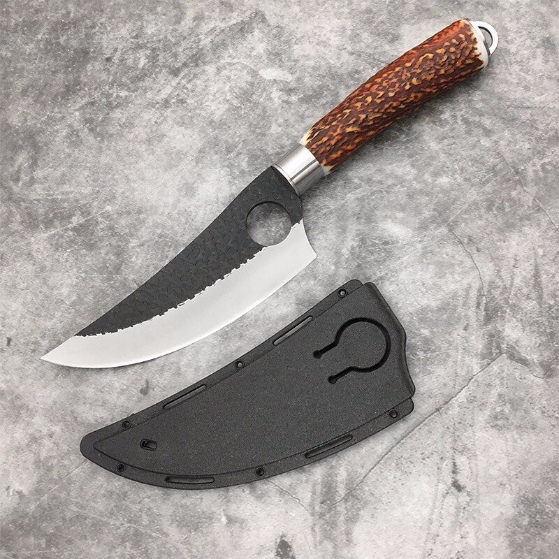 Razor Sharp Handmade Butcher Knife Cleaver Kitchen Boning Knife Vegetables Meat Chopping Knife: Silver knife set