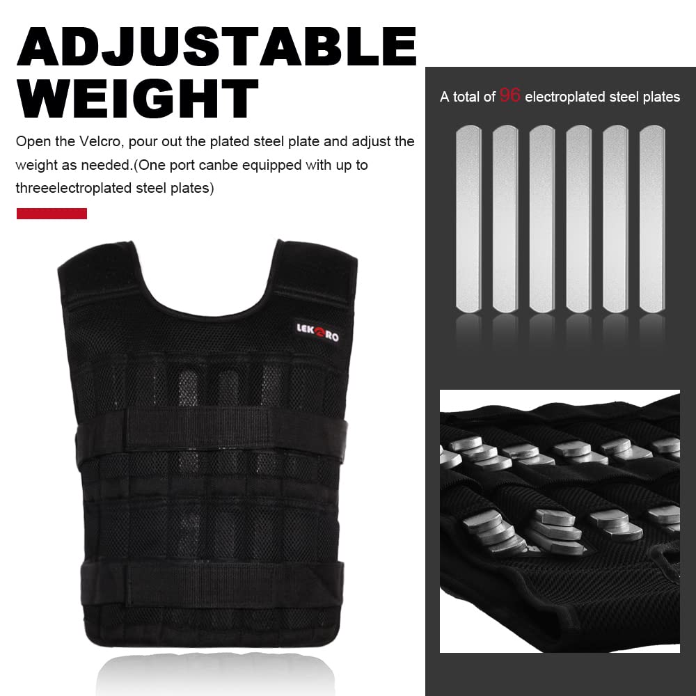 Herre vægtbærende vest med 20kg vægte, fitness vægtbærende træningsvest, justerbar vægtvest, fitnessudstyr, sportsvest