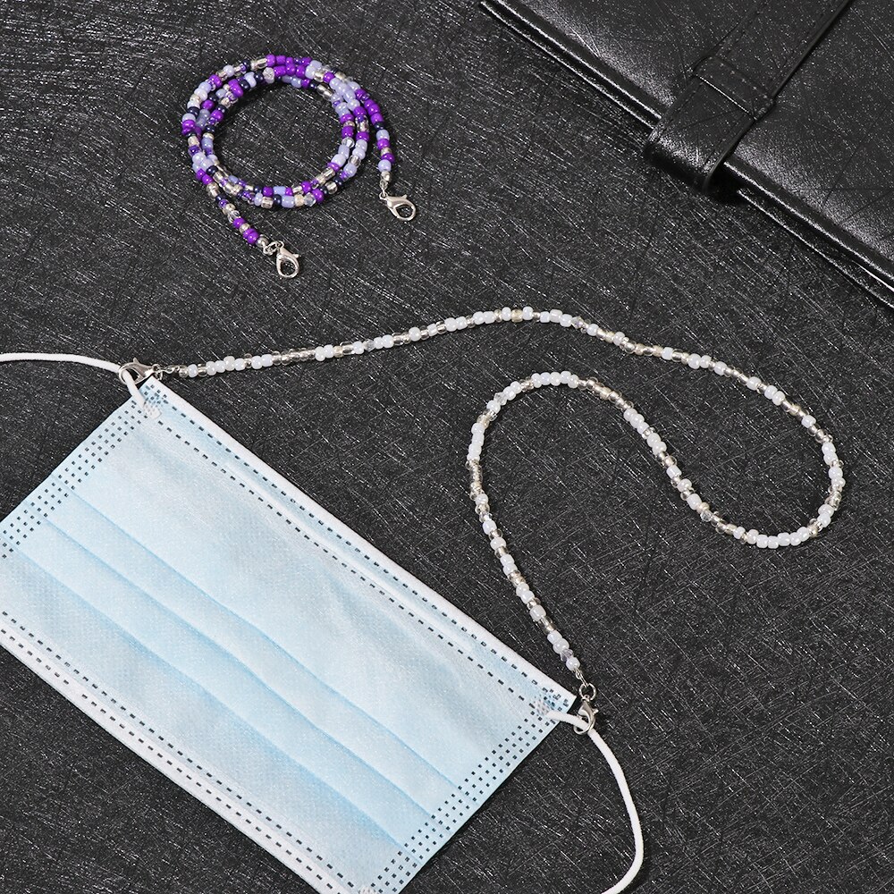 Telefoonkoorden met kralen van acryl, gezichtsmasker, anti-verliesketting, brillenkoord, nekkoordhouder, antislipaccessoires