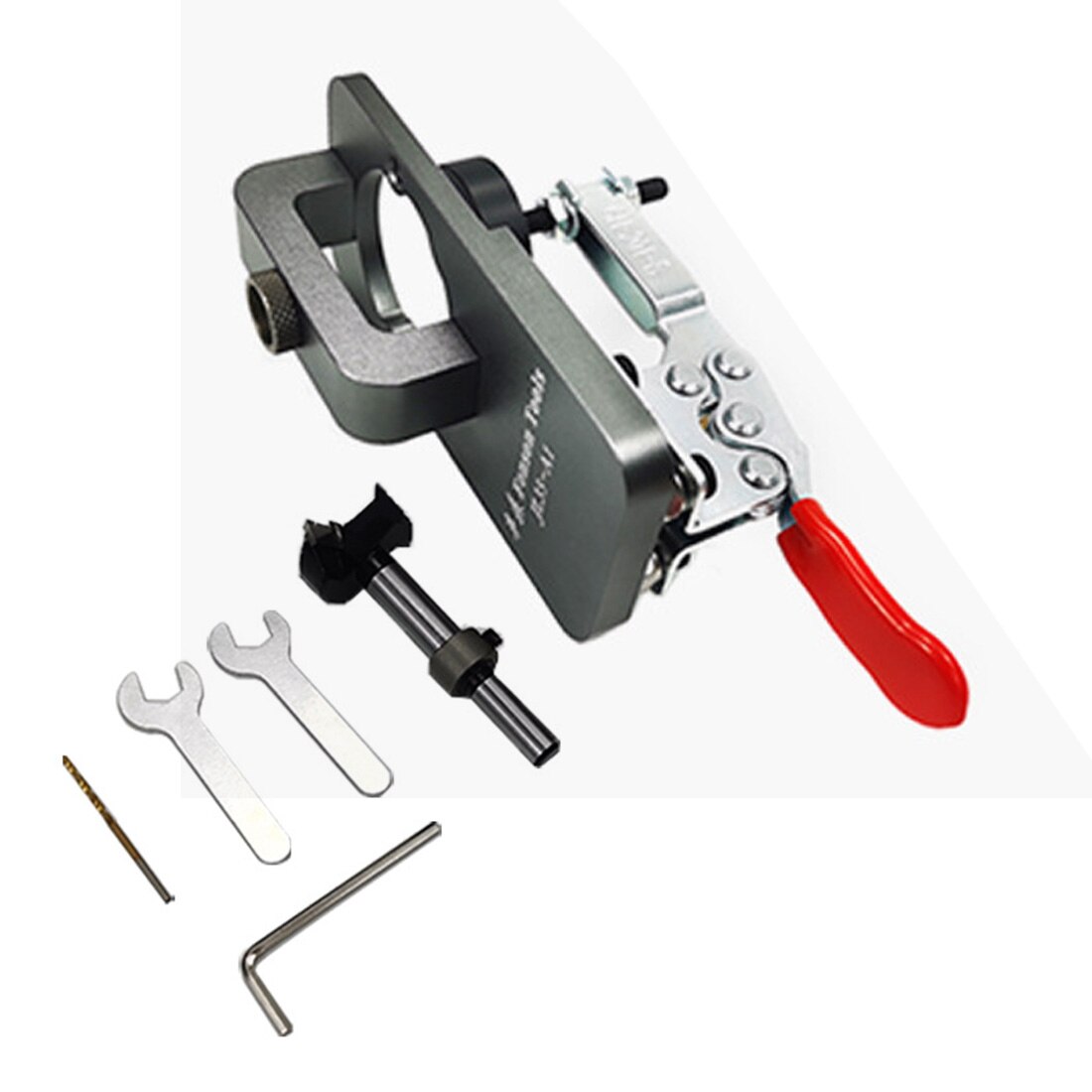 Houtbewerking Boren Gids Locator 35Mm Scharnier Boring Jig Met Armatuur Aluminium Gat Opener Template Deur Kasten: Grey