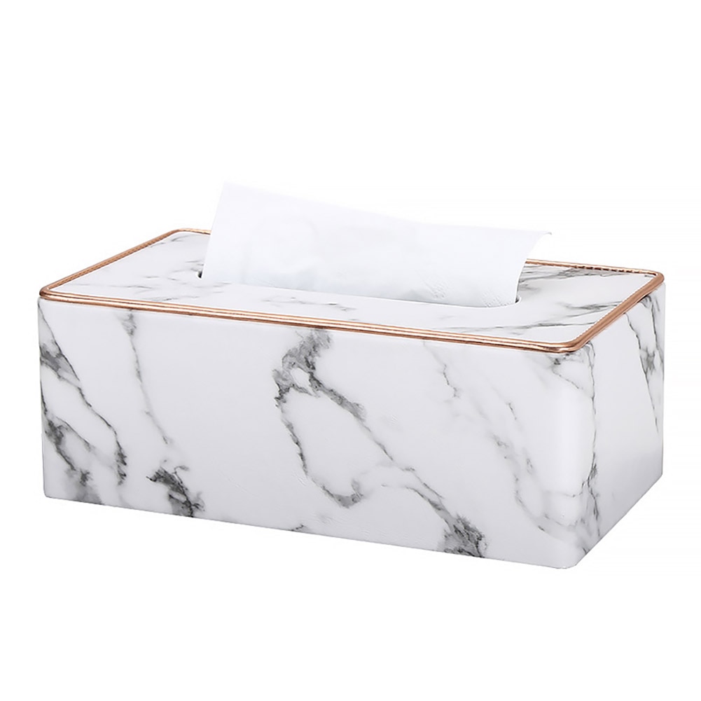 Marmor is crack mønster læder stor skuffe kasse hotel kontor hjem tissue kasse rektangulær læder tissue kasse holder: 3c