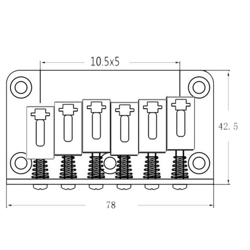 ABLB--Hardtail Guitar Bridge Body Through for 6 String Electric Parts