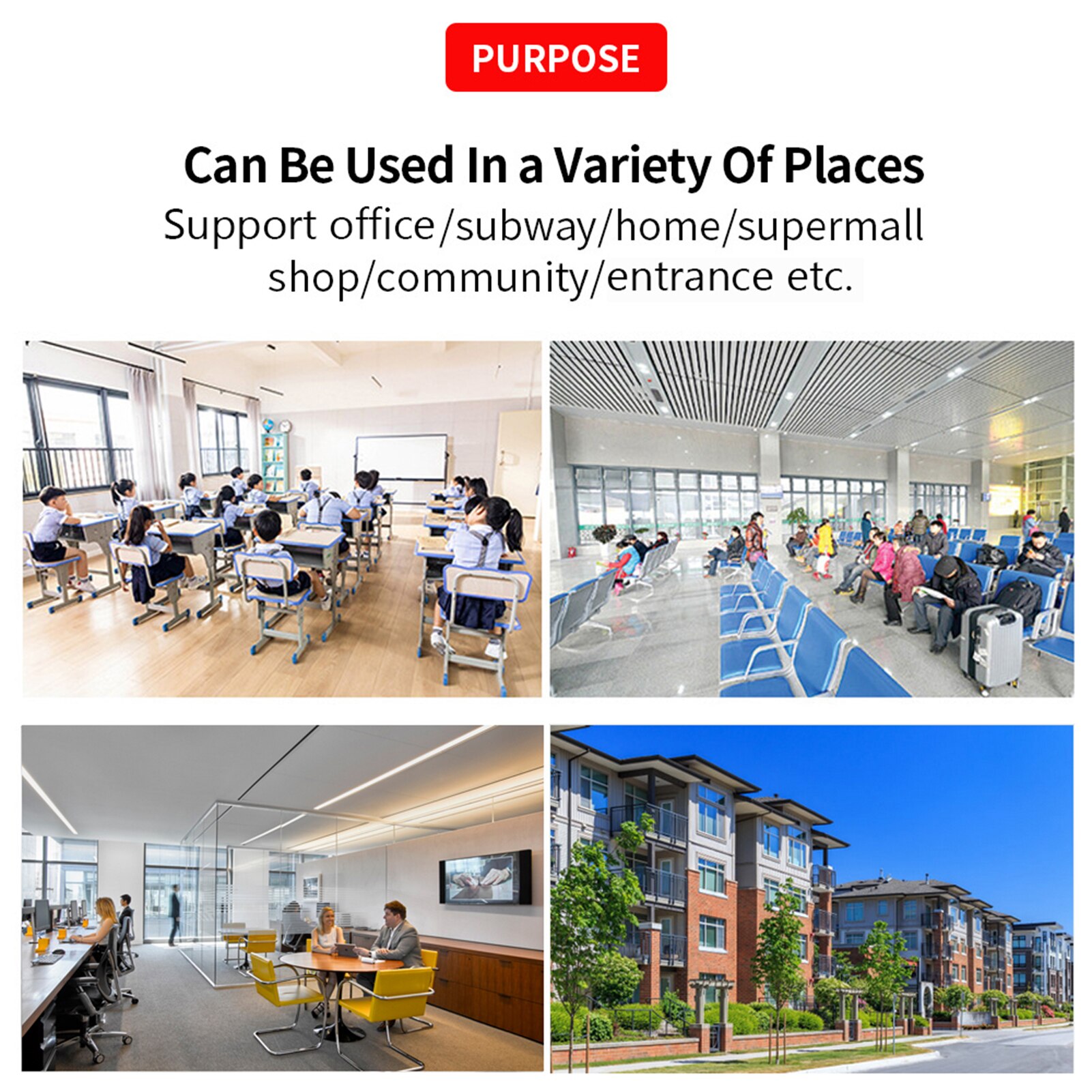 Intelligent Non-contact IR Infrared Temperature Forehead Thermometer Temperature Measurement °C/°F High Temperature Buzzer Alarm