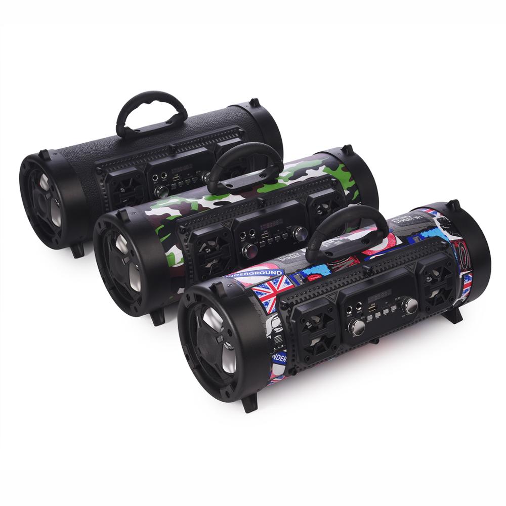 Columna portátil de 16W Altavoz Bluetooth movimiento KTV sistema de sonido 3D altavoz inalámbrico barra de sonido Subwoofer música FM Radio USB