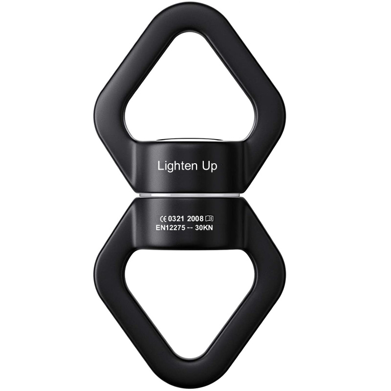 Cuerda giratoria para sedas aéreas, dispositivo giratorio de 30KN para baile, hamaca, escalada: Amarillo claro