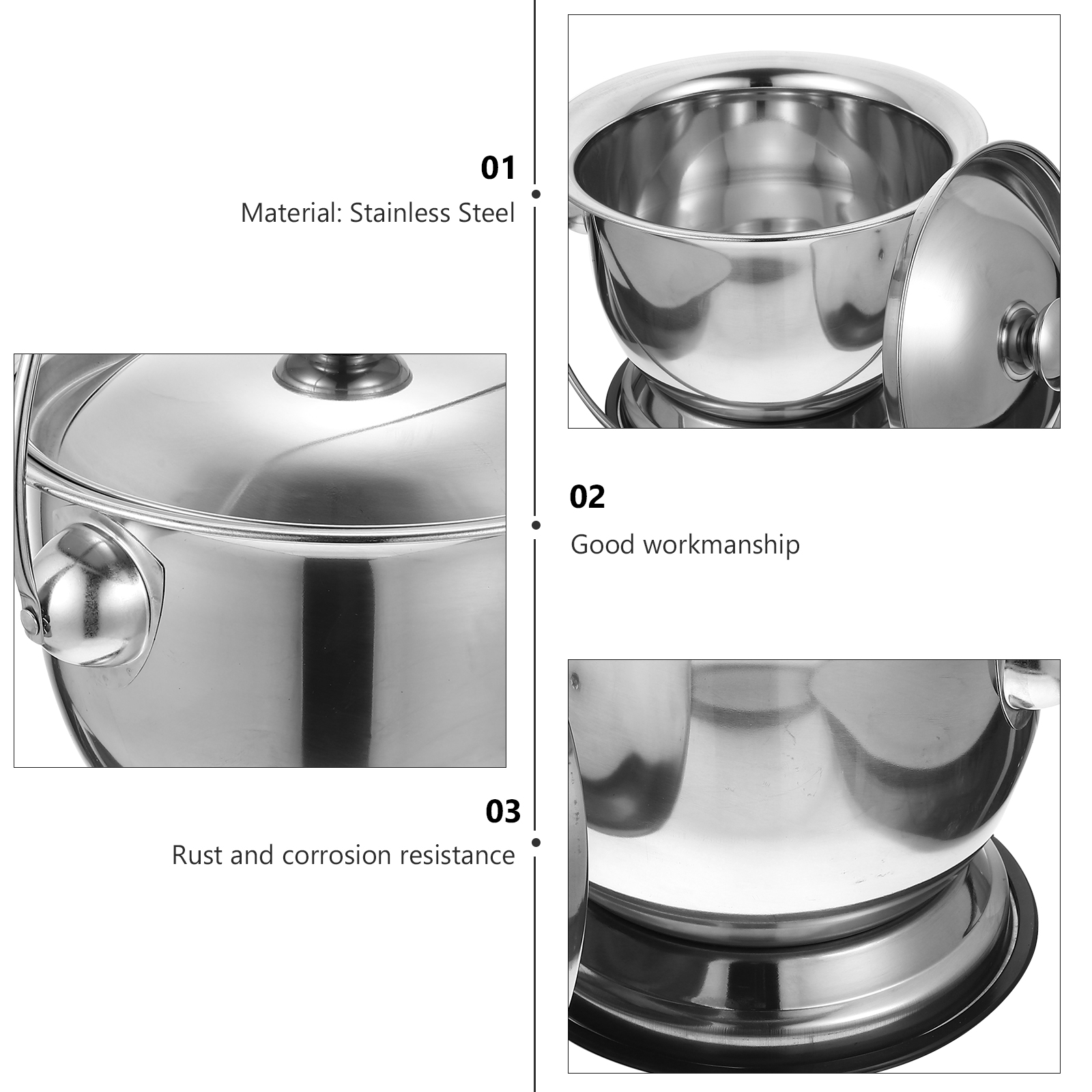 Adults Stainless Steel Urinal Bathroom Portable Commode Covered Children Spittoon