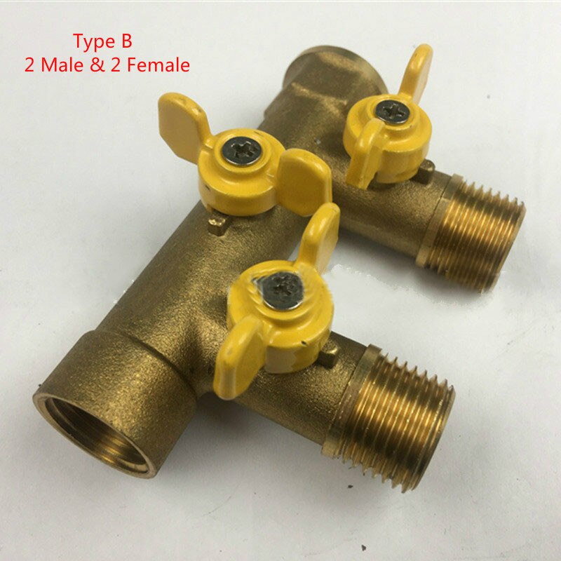 G1/2 inch Brass ball valve four way valve Solar Drain Fill Valve manifold Diverter water valve switch DN15