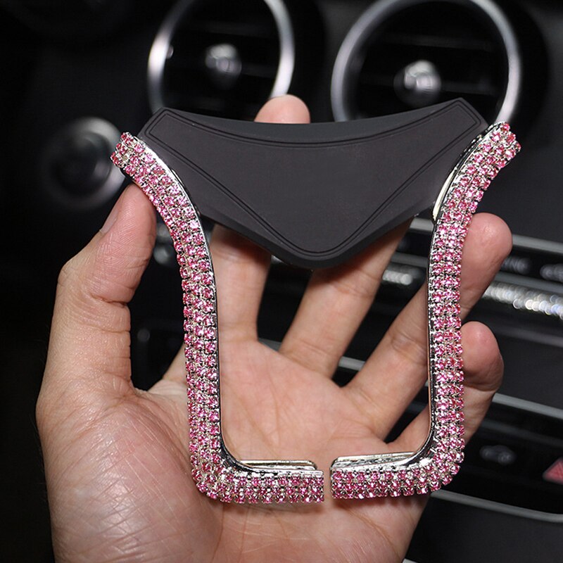Cell Phone Holder For IPhone Samsung Car Holder Universal Car Phone Holder With Bing Crystal Rhinestone Car Air Vent Mount Clip: 4