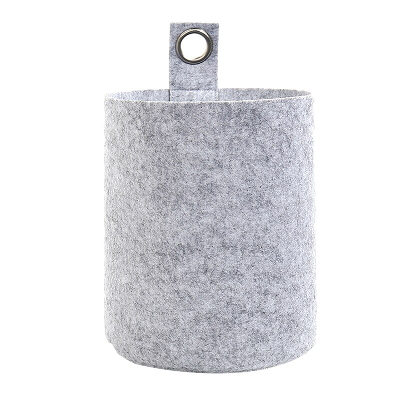 Felt Fabric Storage Home Desk Plant Flowers Pot Holder Bags Multifunction Home Pouch Bags Hangable Felt Pen Holder: light gray