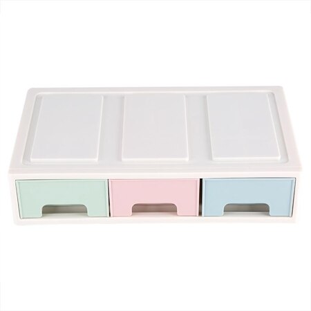 Desktop opbevaringsboks makeup organizer beholder med skuffer smykkeholder plast make up box kabinetter smykke opbevaringsboks: 3