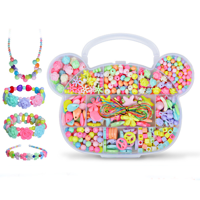 1Box Kind Perlen Spielzeug Kit Kinder Perlen Set Kreative Lose Perlen Für DIY Armbänder Halskette Handwerk Schmuck Kinder Spielzeug