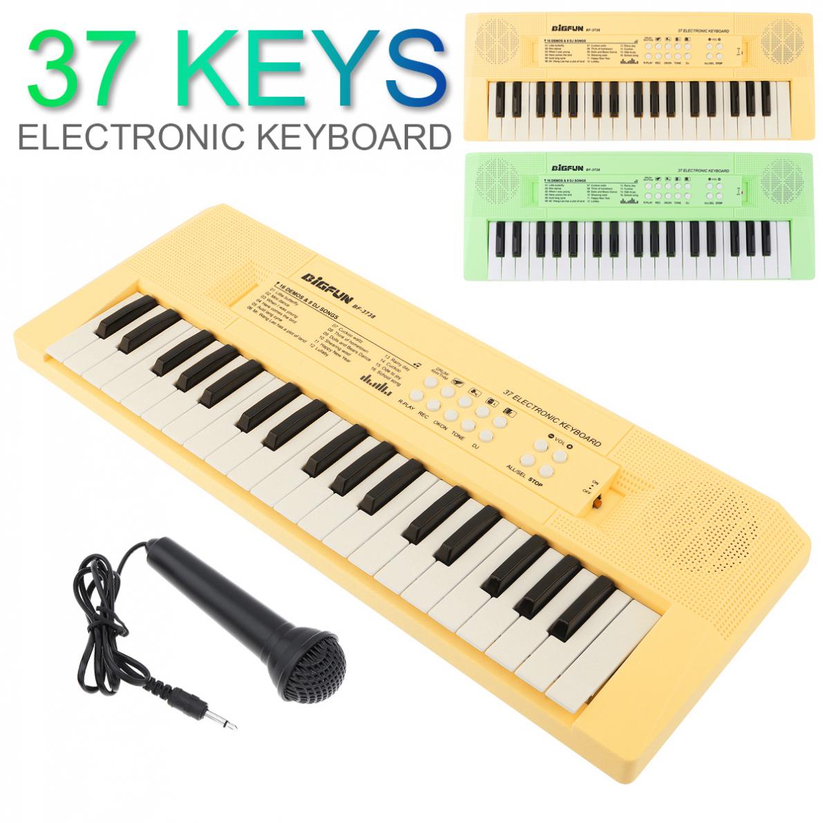 Electronic Organ 37 Keys Electronic Keyboard Piano Digital Music Key Board with Microphone Children Musical Enlightenment