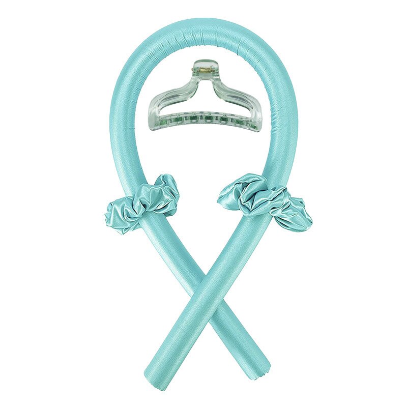 1 * ferro arricciacapelli + 2 * corda per capelli bigodini per capelli capelli femminili seta arricciacapelli bigodini per capelli senza calore onda fasci ondulati bagnati Curl Bar Set: Mint Green