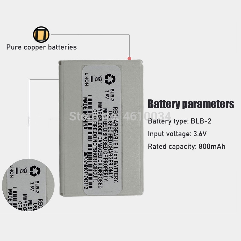 Battery BLB-2 800mAh For Nokia 3610 6500 6510 6590 6590i 7650 8210 8250 8270 8290 8310 8390 8850 BLB 2