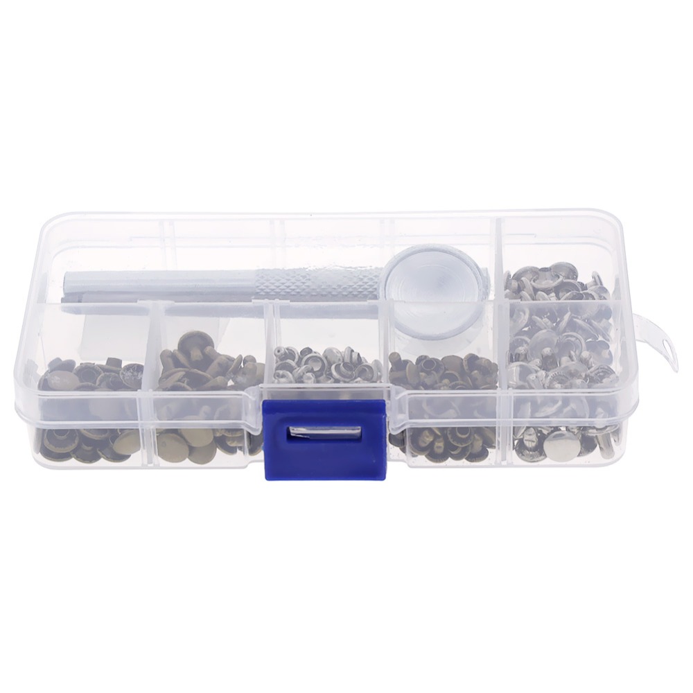 120Sets/Pack Practical Leather Fastener Press Stud Buttons Poppers Leather Craft with Fixings Tools Kit