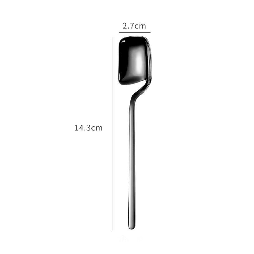Edelstahl kaffee rühren Kleine löffel hängen tasse löffel Nachtisch obst gabel kaffee löffel nette edelstahl gabeln Mini löffel: Schwarz Löffel