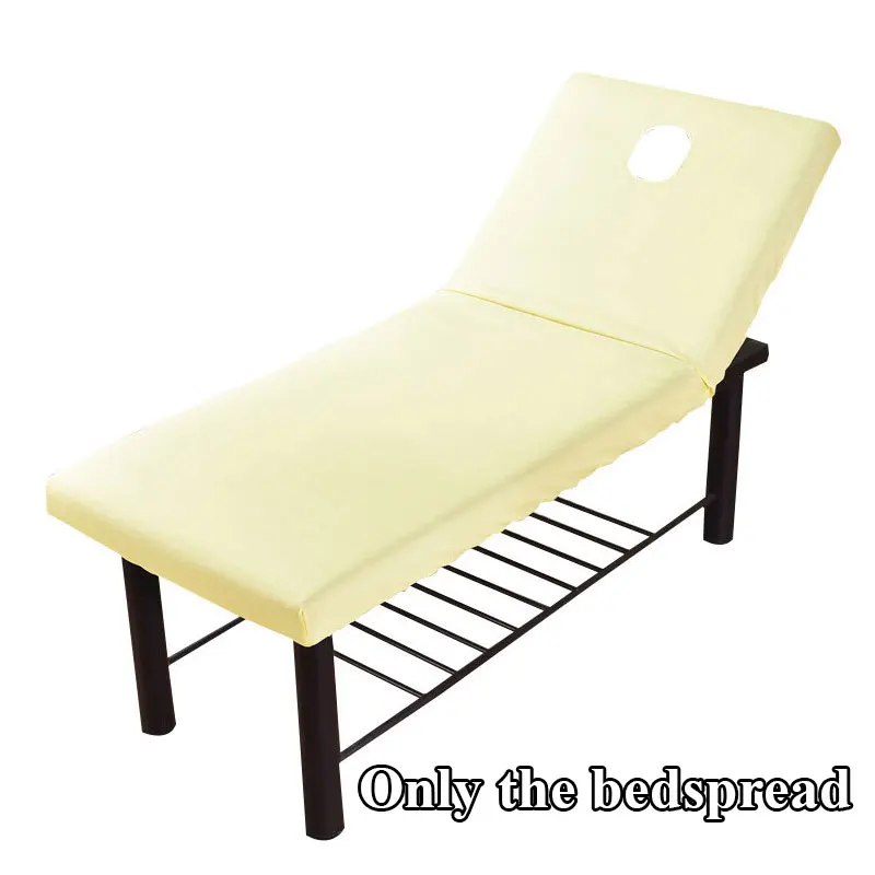 Dekbedovertrek Spa Hoes Hoeslaken Massage Tafel Schoonheidssalon Massage Laken Zacht Gezicht Adem Gat Schoonheid Elastische Massage Bed Hoes: Black