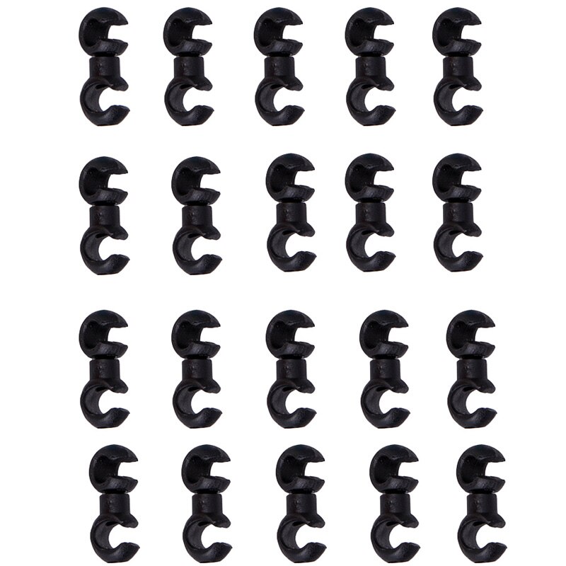 20pcs/Lot Mountain MTB Bicycle Brake Line Buckle S - type Fixed Bicycle Line Buckle Rotated Clip: black