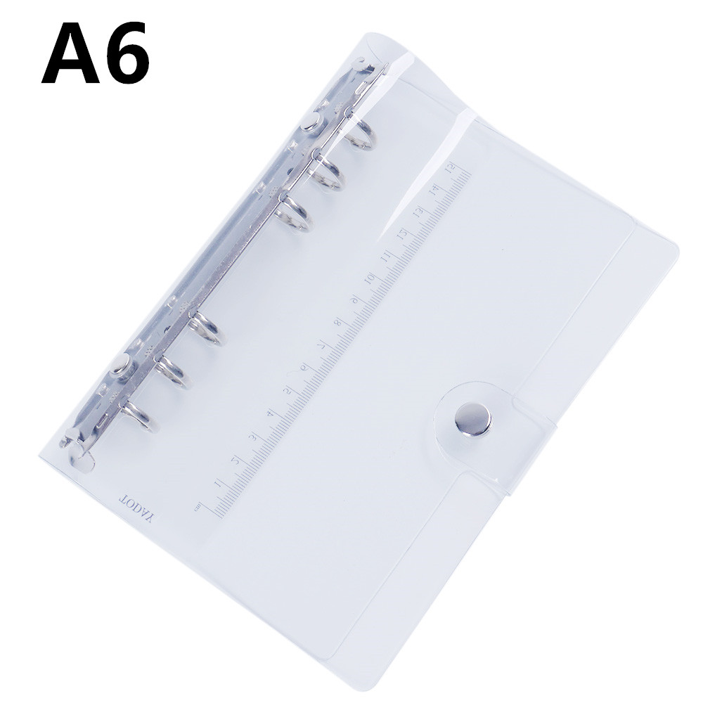 PVC Transparent Spiral Agenda Traveler Journal Notebook Sheet Shell School DIY 6 Holes Binder Diary Planner Cover A5 A6 A7: Coffee