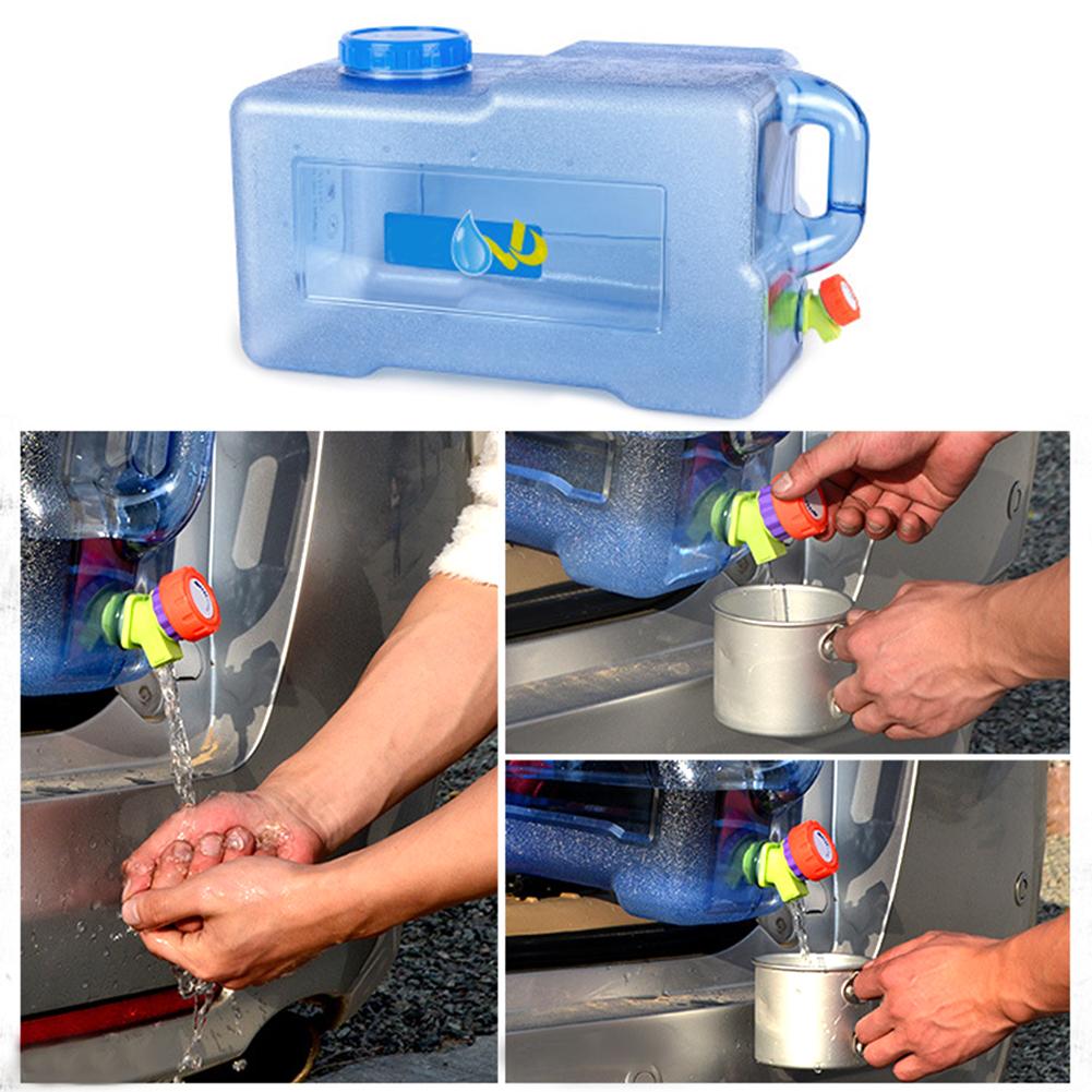 25L Vierkante Pc Auto Emmer Verdikte Met Kraan Zelf Rijden Auto Draagbare Emmer Outdoor Camping Water Carrier Opslag Container