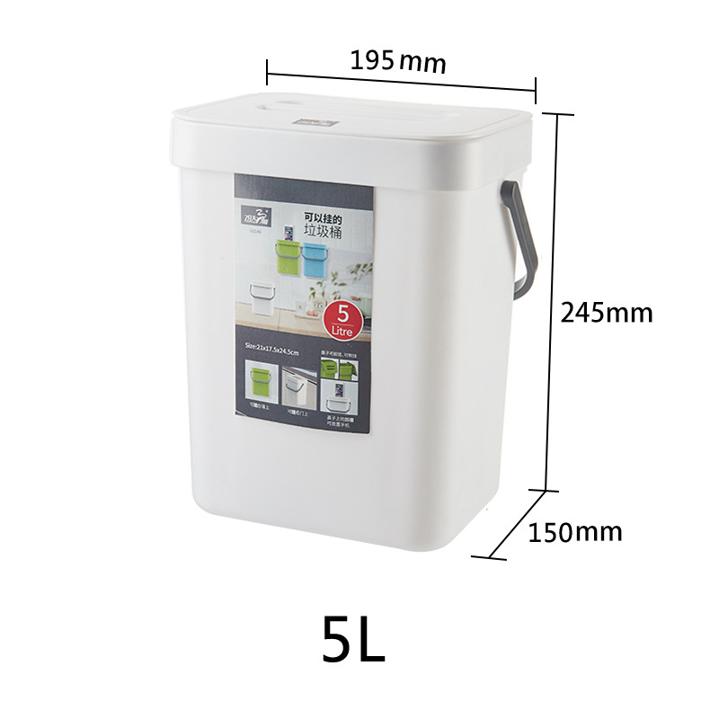 Skraldespand køkkenskab skraldør hængende kan vægmonteret skraldespand bil toilet affaldsopbevaring: 5 hvide