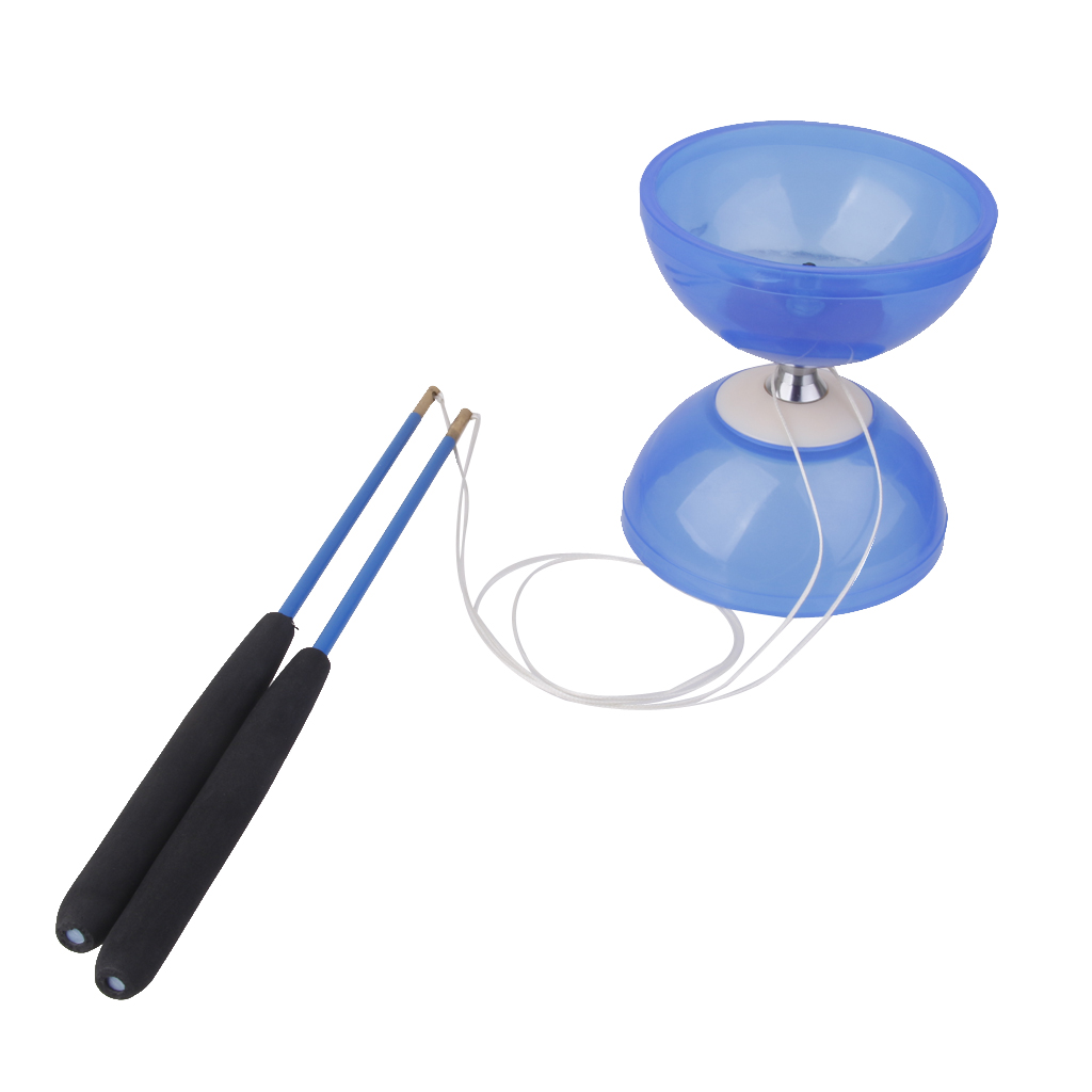 Diábolo de 5 rodamientos para niños, juego de malabarismo único, color azul, con Handsticks y cuerdas, diversión para jugar en interiores o exteriores