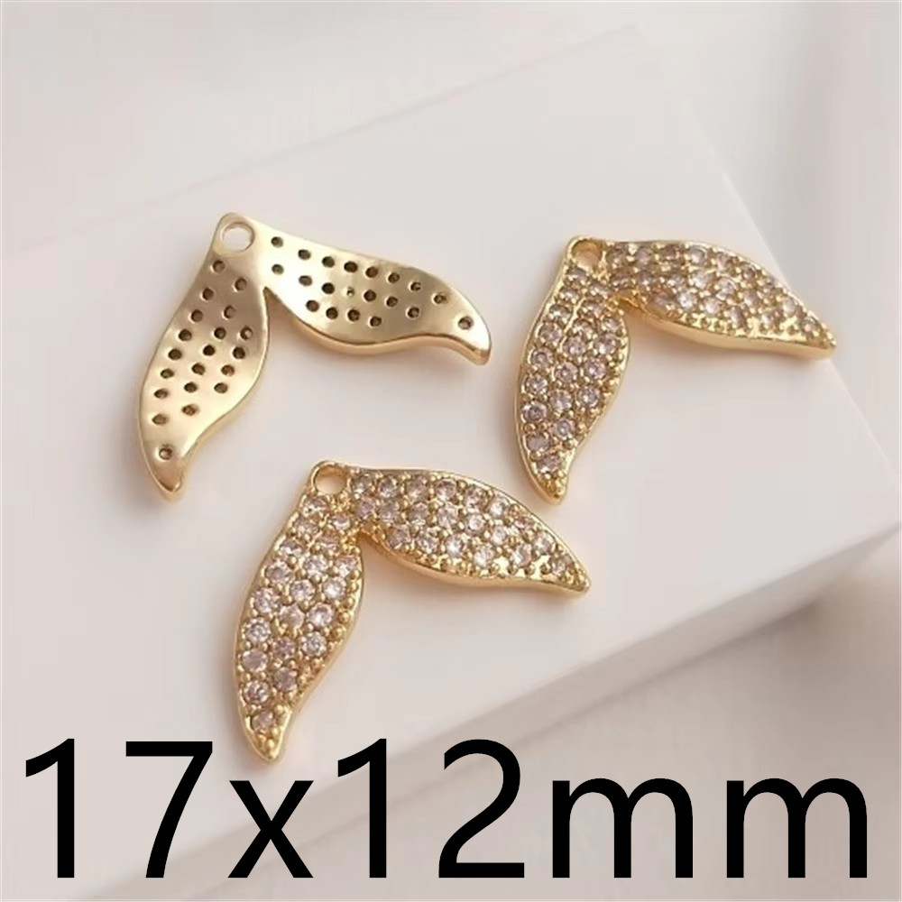 14K Vergulde Walvis Zeemeermin Staart Hanger Diy Hand Armband Sleutelbeen Ketting Oorbellen Hanger Accessoires: Blue Zinc Plated