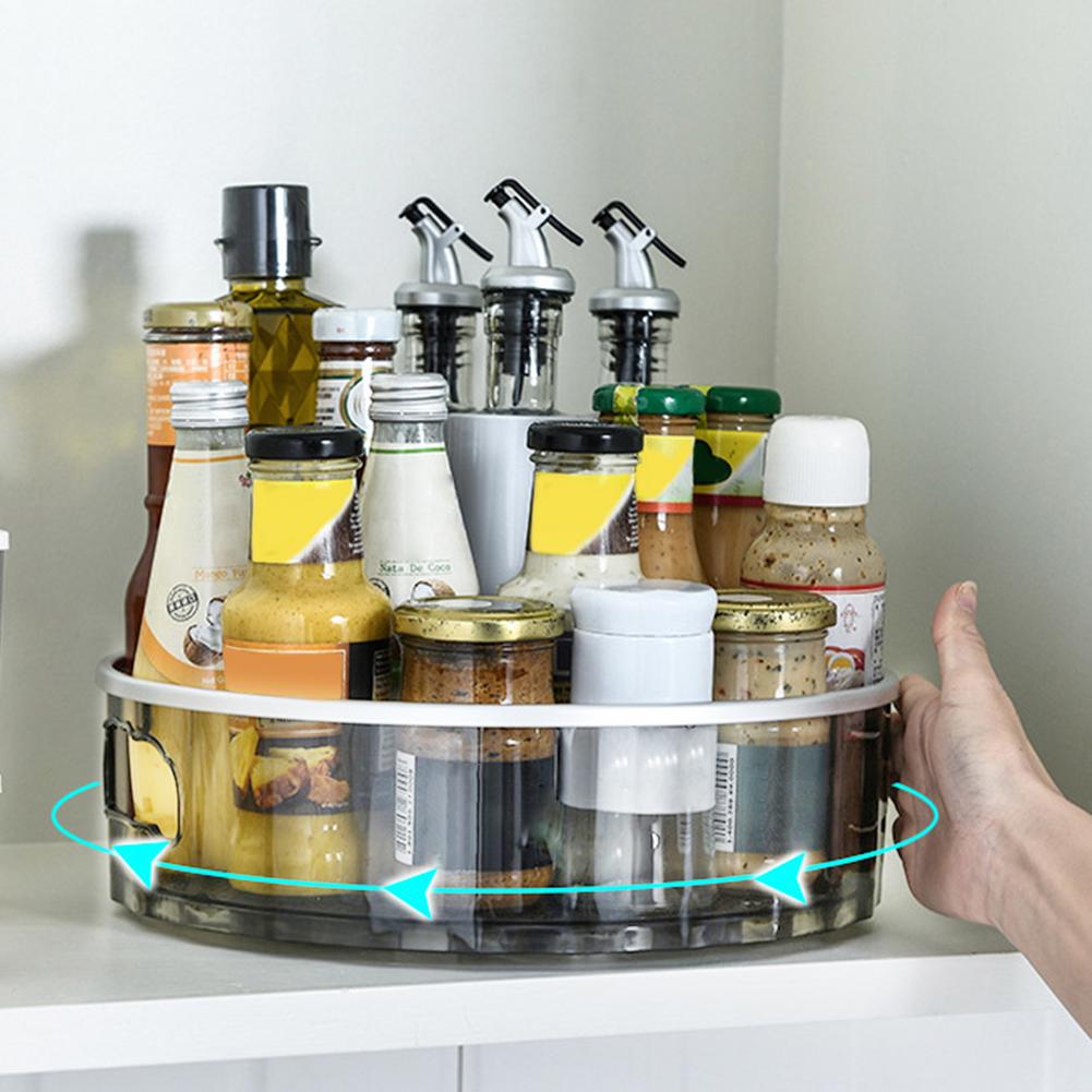 Küche Rotierenden Organizer Plattenspieler Würze Lagerung Rack Speisekammer Schrank Obst Tablett Make-Up Organizer Bad Lagerung Halter
