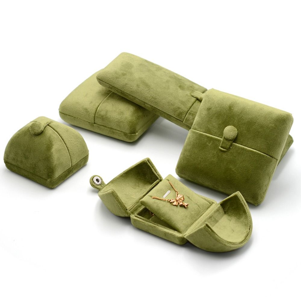 Einfarbig Samt Schmuck Kasten Jahrgang Luxus Halskette Armbinde fallen Organizer Doppel Tür Ringe Träger Kasten Schmuck Lagerung