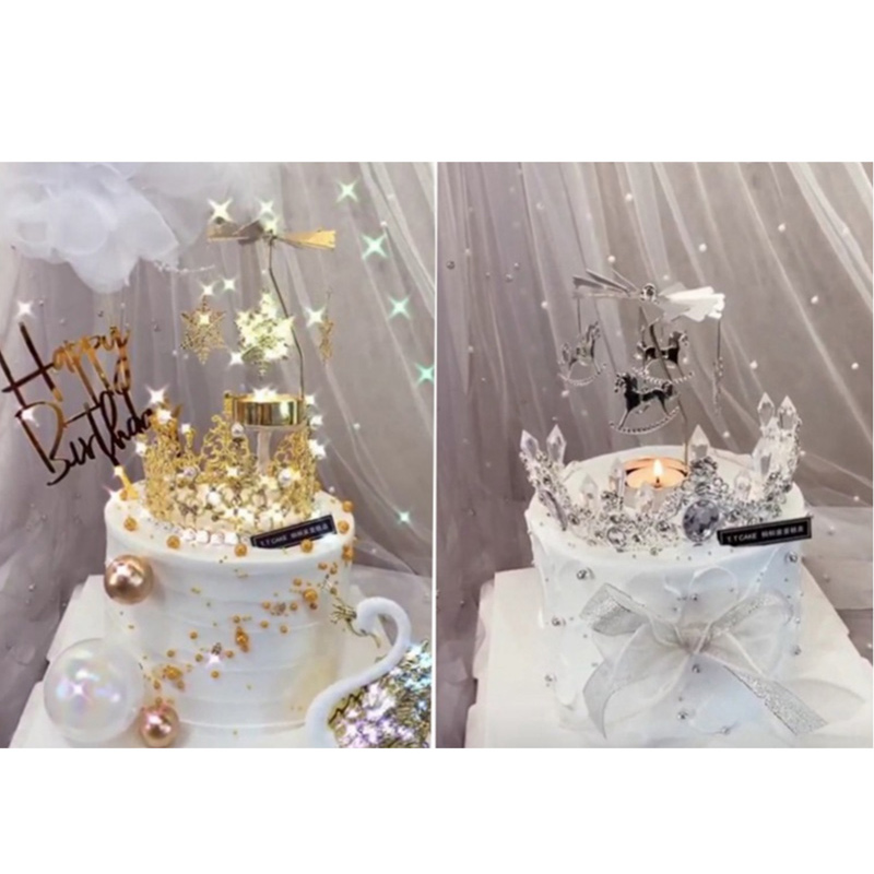 Carousel Candle Holder Gold Metal Candlesticks Room Decor Cake Rotating Candle Stand Home Decoration For Valentine's Christmas