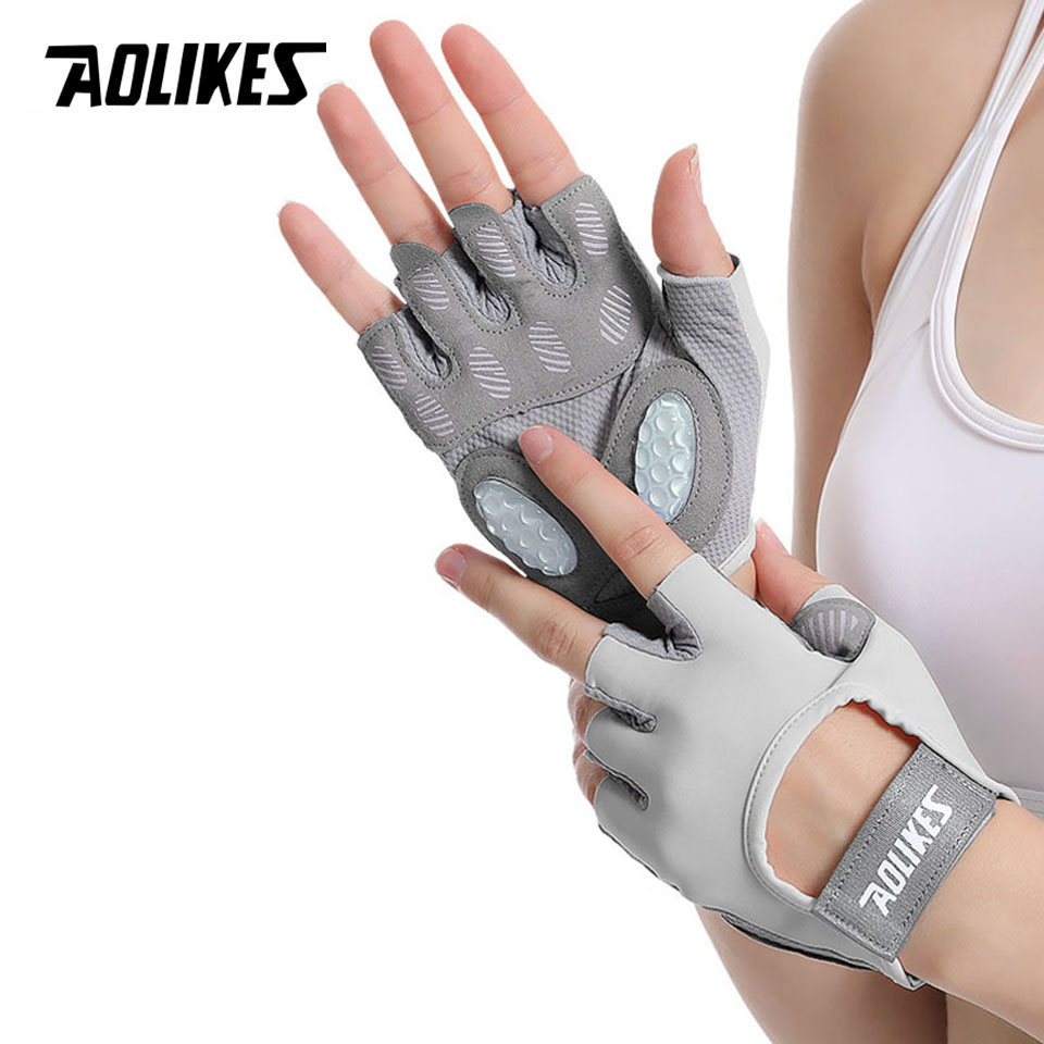 Aolikes 1 paar fitnesshandschoenen voor bodybuilding, sport, fitness, dumbbell workout, ademende handschoenen voor crossfit en gewichtheffen