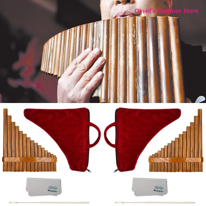 Pan Flute – pantoufles en bambou naturel, 15 tuyaux, Instrument à vent à clé G, Instrument à vent à bois (gaucher et droitier), X3UA