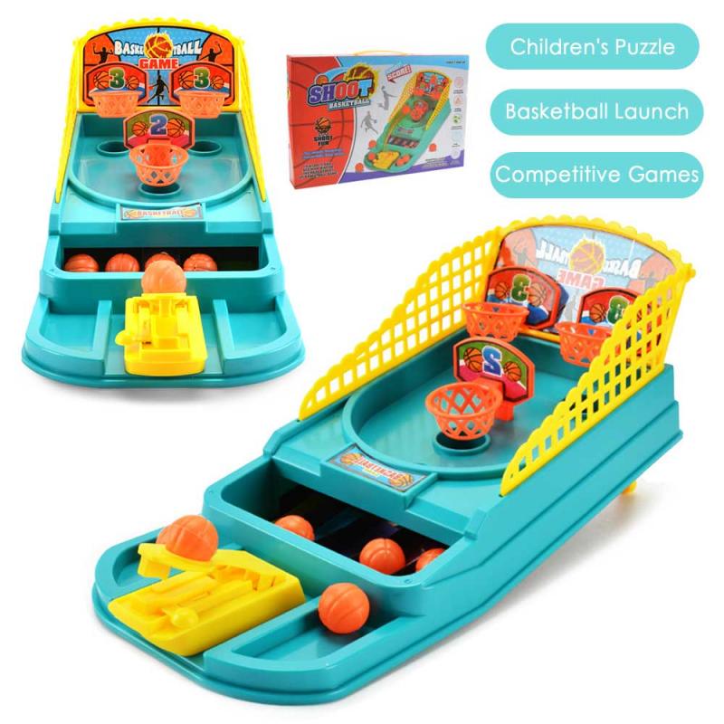 Indoor Plastic Basketball Backboard Hoop Double Player Finger Ejection Basketball Box Mini Toys Ball Board Game For Boys Kids