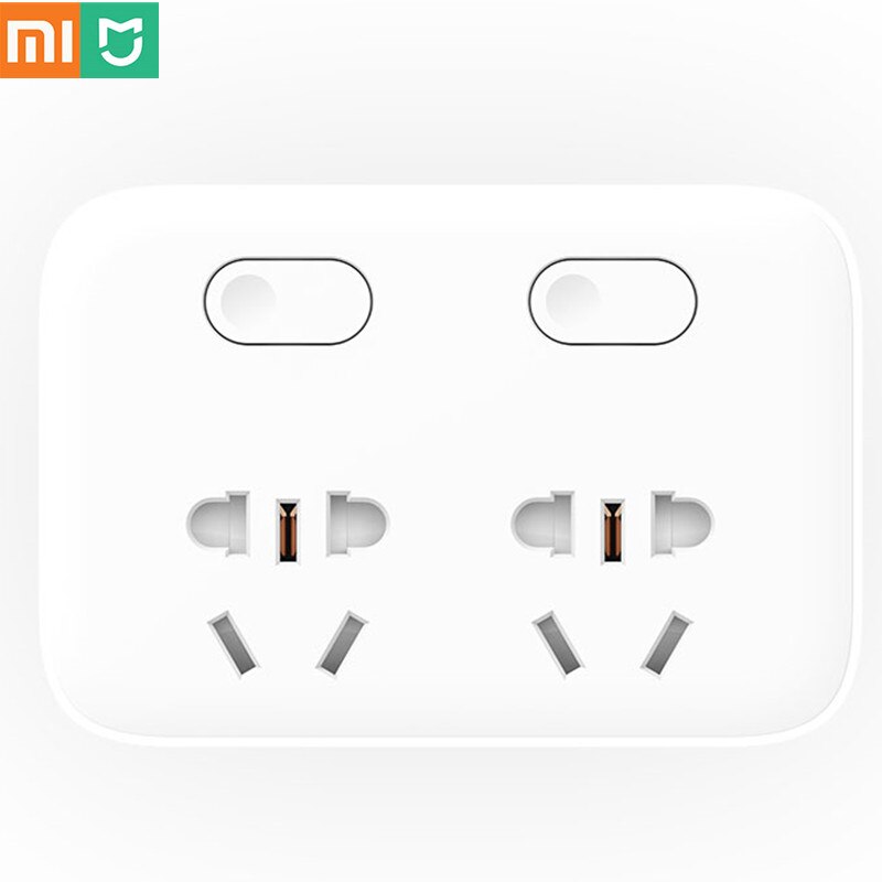 Xiaomi mijia Power Strip 2 Sockets 2 Individual Switches Converter Portable Plug Travel Adapter for Home Office 5V 2A Fast