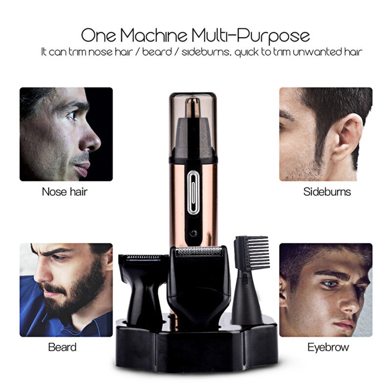 4-in-1 Multifunctional Rechargeable Nose Ear Trimmer Hair Removal Beard Sideburn Eyebrow Haircut Shaving Machine Men Face Care46